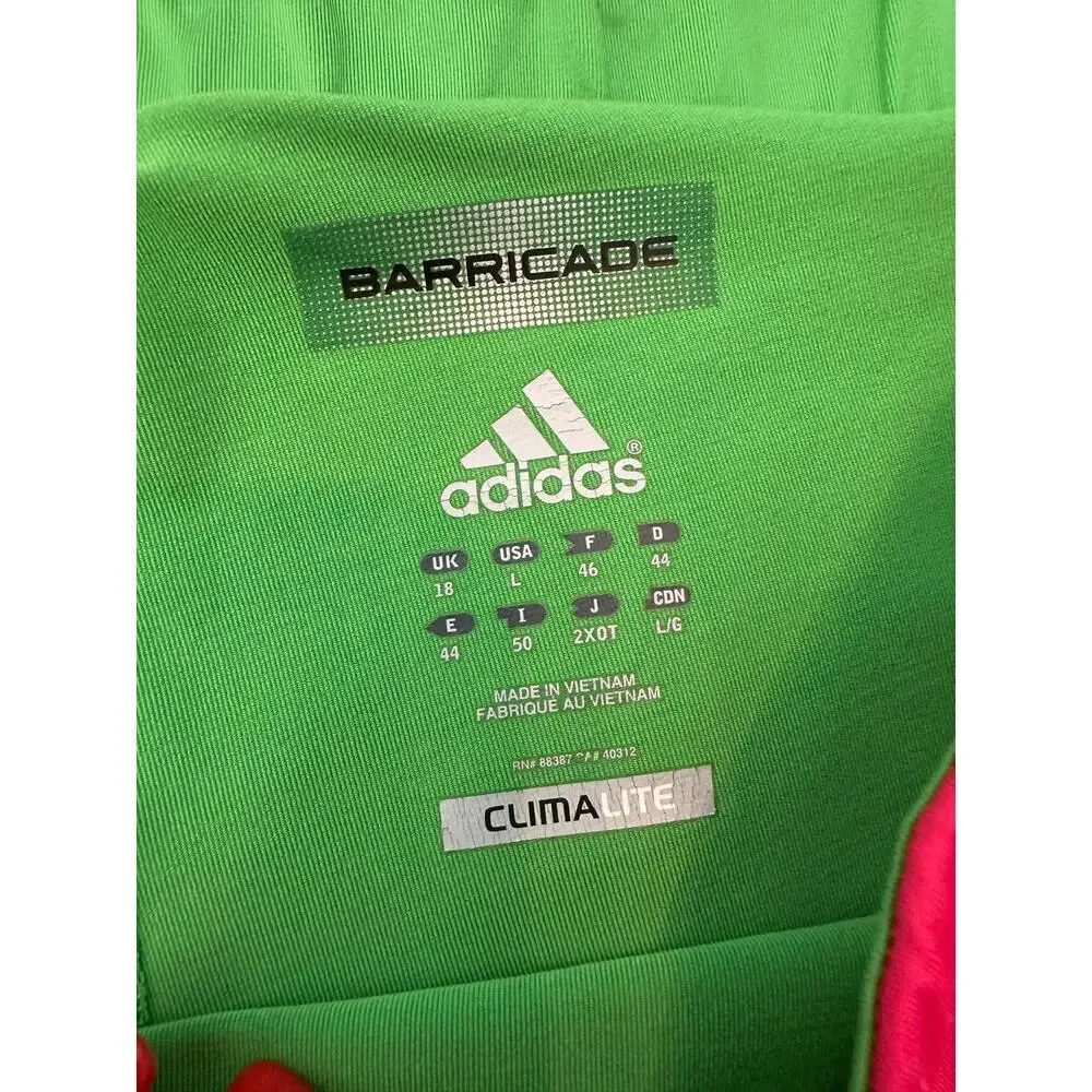 Adidas Women's Pink Green Barricade Tennis Shorts Size Large